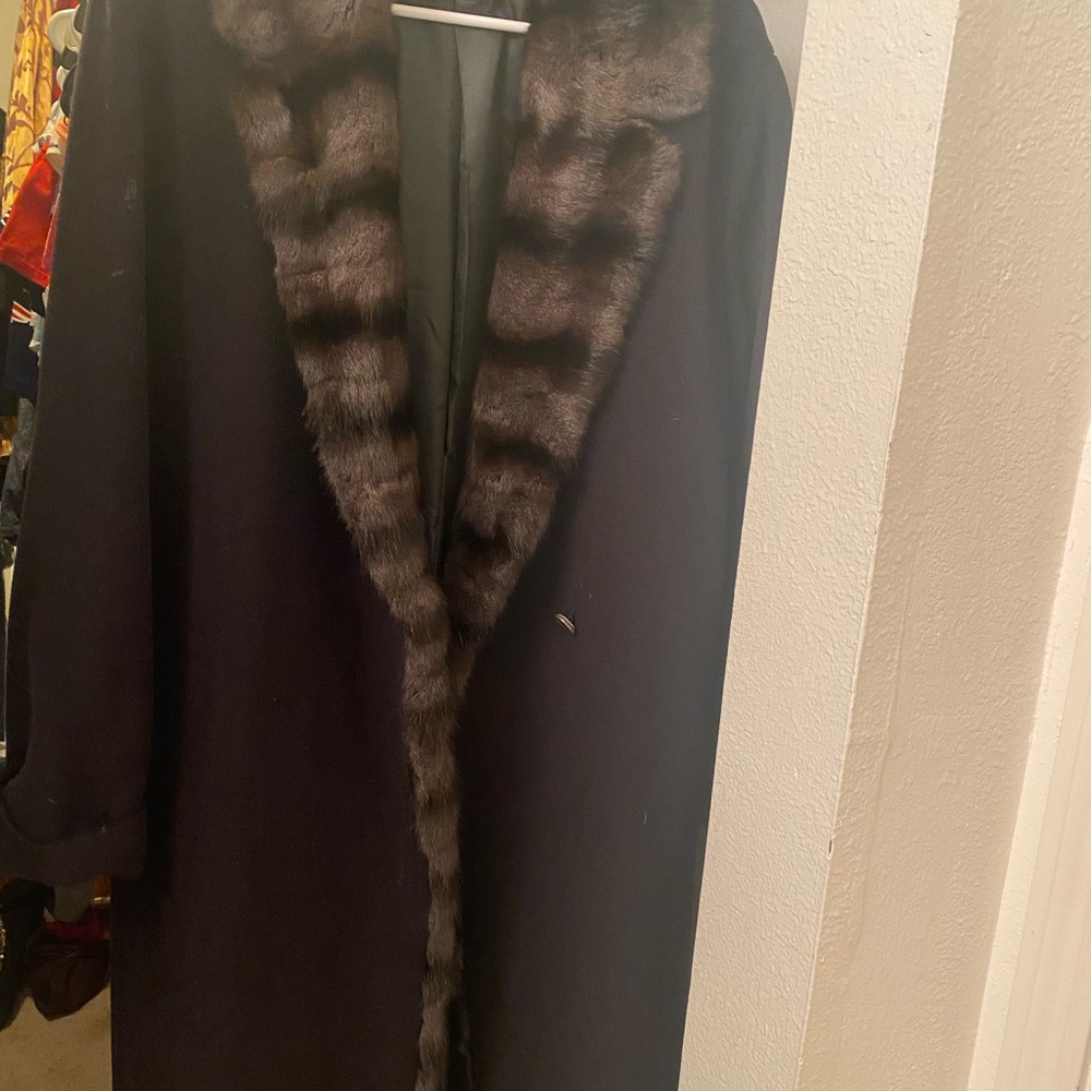 Beautiful wool and fur long coat